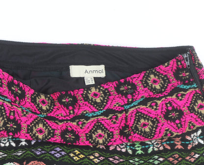 Anmol Womens Multicoloured Bohemian A-Line Short Cotton Skirt Size 10