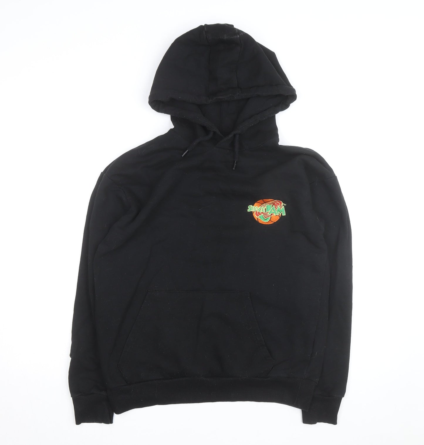 Space Jam Men's Black Pullover Hoodie M Bugs Bunny Graphic Fleece