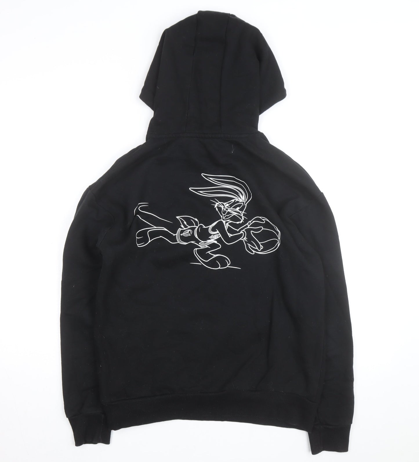 Space Jam Men's Black Pullover Hoodie M Bugs Bunny Graphic Fleece
