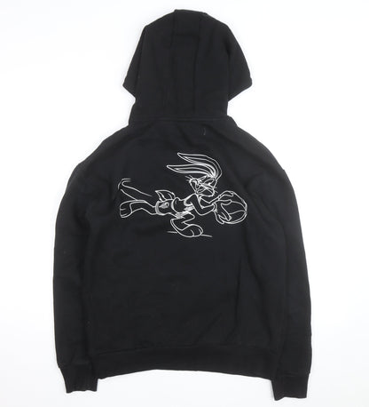 Space Jam Men's Black Pullover Hoodie M Bugs Bunny Graphic Fleece