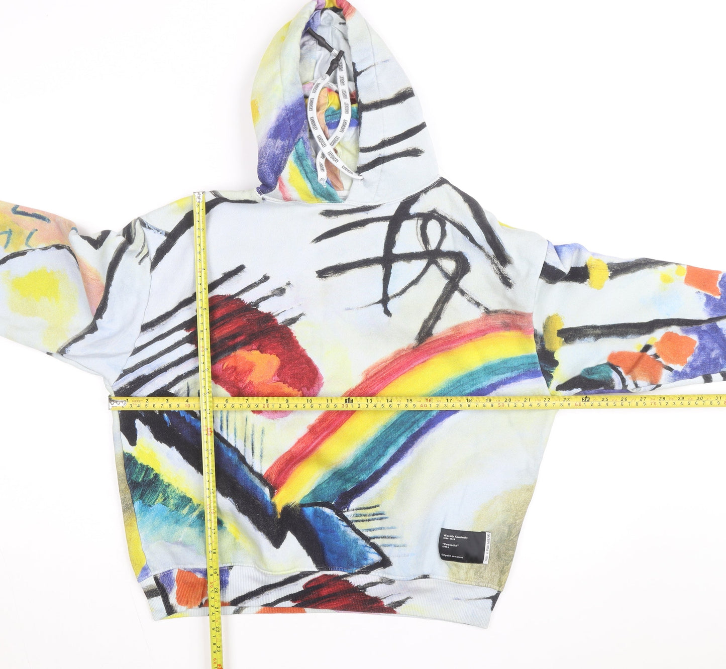 Pull & Bear Women Multicoloured Hoodie Size S Kandinsky Art Print Pullover