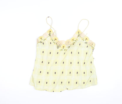 & Other Stories Women Yellow Floral Crochet Camisole Top Size 8