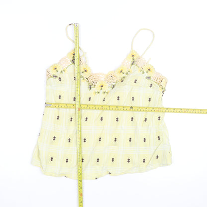& Other Stories Women Yellow Floral Crochet Camisole Top Size 8