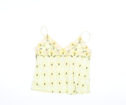 & Other Stories Women Yellow Floral Crochet Camisole Top Size 8