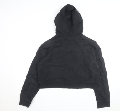 Adidas Women’s Black Cropped Hoodie Size 14 Logo Hooded Pullover