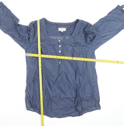Cambridge Dry Goods Women's Blue Cotton Tunic Blouse UK 12