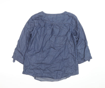 Cambridge Dry Goods Women's Blue Cotton Tunic Blouse UK 12
