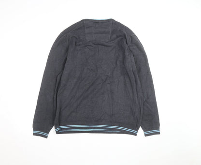 Hugo Boss Men's Grey Cotton Crew Neck Pullover Jumper XXL