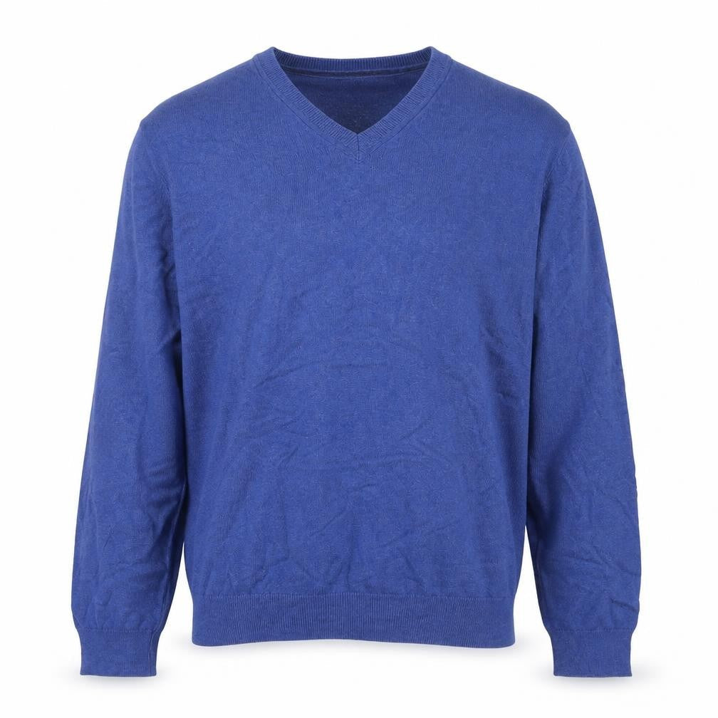 Banana Republic Men’s Blue Cotton Cashmere V-Neck Jumper XL