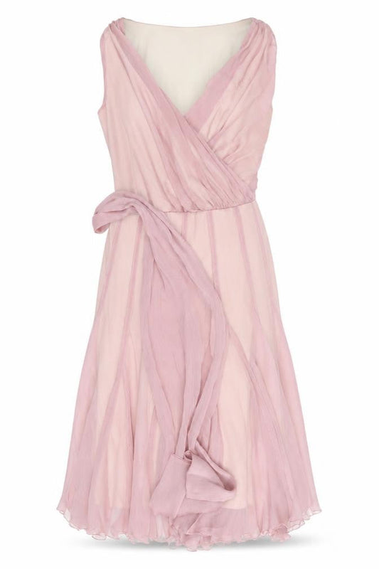 Front view of Principles Women Pink, size 10, Sleeveless Chiffon Wrap Dress