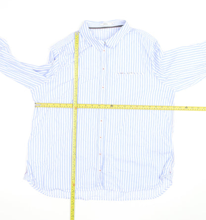 Cecil Men’s Blue White Striped Button-Up Long Sleeve Shirt XL