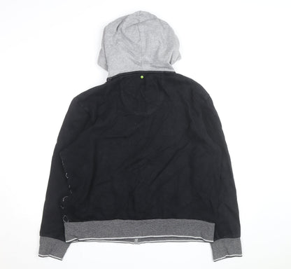 BOSS Mens Black Argyle Full Zip Hoodie XL Classic Knit Sweatshirt