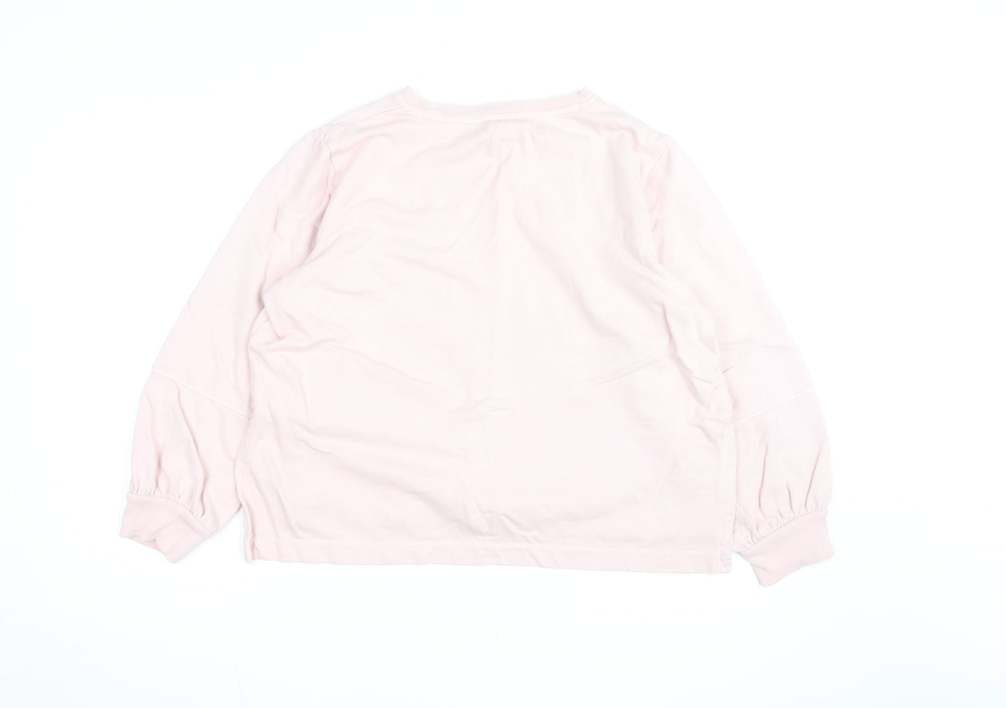 Marks and Spencer Per Una Women's Pink Cotton Pullover Sweatshirt Size 14
