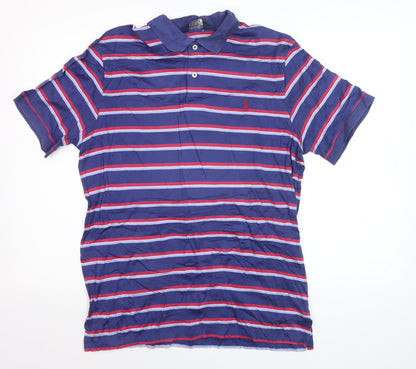 Ralph Lauren Polo Golf Men's Blue Striped Cotton Polo Shirt M