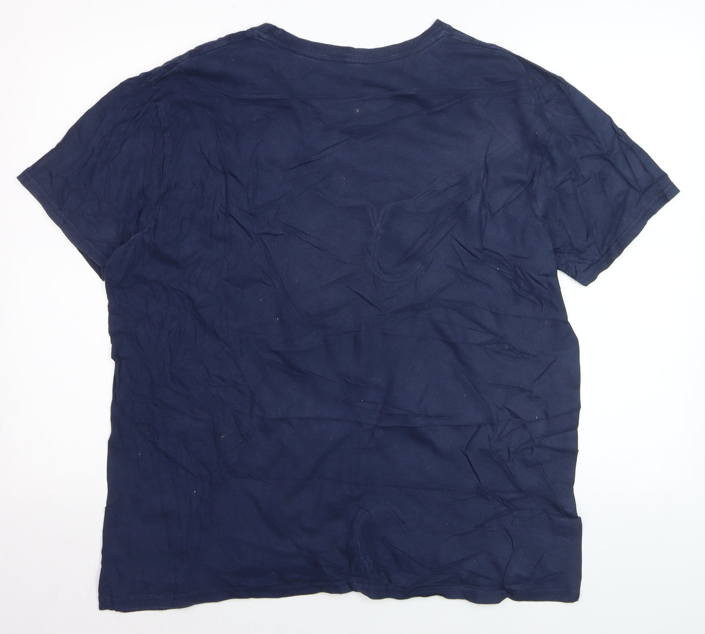 Adidas Men's Blue XL Sports Graphic Cotton T-Shirt