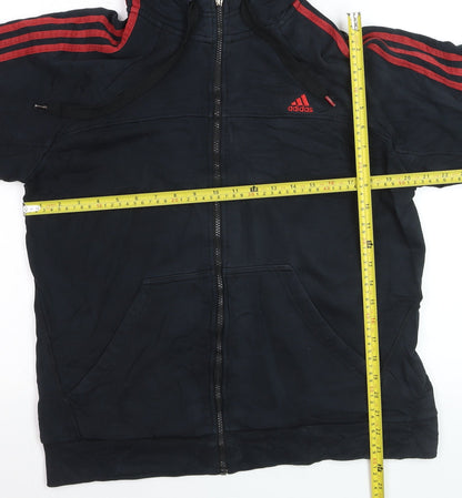 Adidas Men's Black Full Zip Hoodie L Sports Essentials