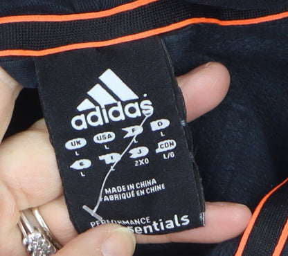 Adidas Men's Black Full Zip Hoodie L Sports Essentials