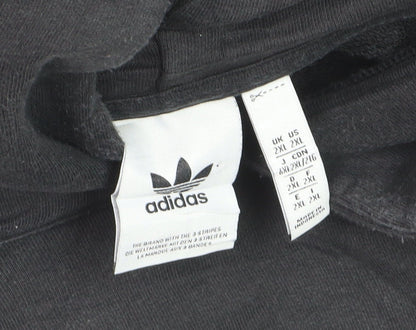 Adidas Men's Black 2XL Pullover Hoodie Cotton Fleece Sweatshirt