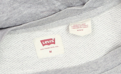 Levi's Men's Grey Logo Pullover Sweatshirt M Crew Neck Cotton