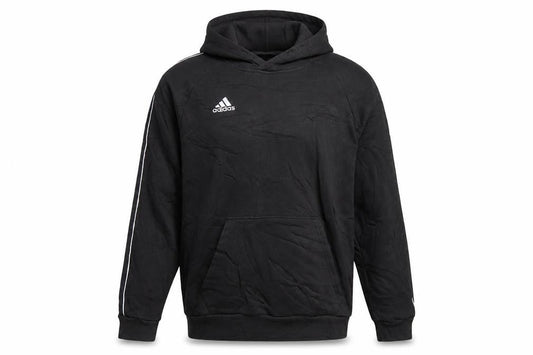 Front view of Adidas Men's Black Pullover Hoodie L Sports Fleece Sweatshirt