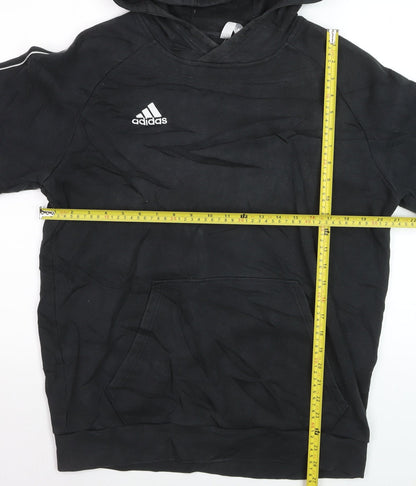 Adidas Men's Black Pullover Hoodie L Sports Fleece Sweatshirt
