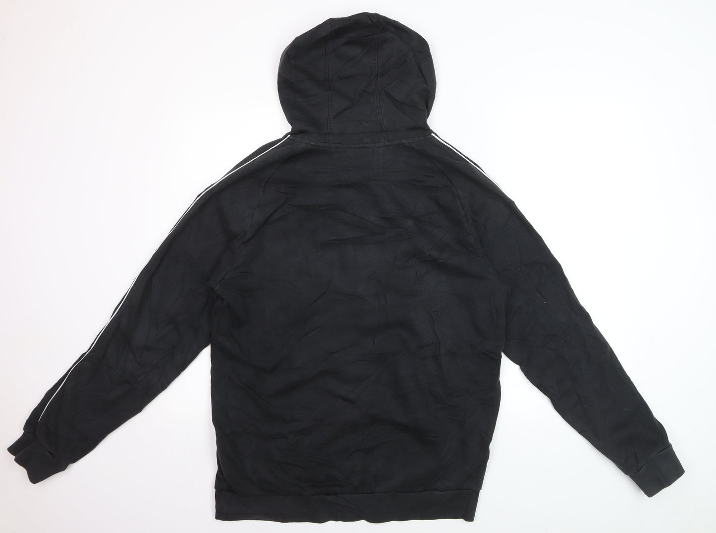 Adidas Men's Black Pullover Hoodie L Sports Fleece Sweatshirt