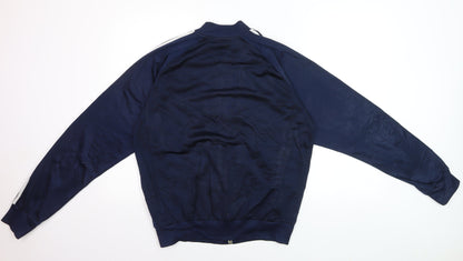 Adidas Men's Blue Medium Track Jacket Full Zip Classic Windbreaker