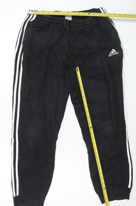 Adidas Mens Black XL Jogger Trousers Elastic Waist Activewear