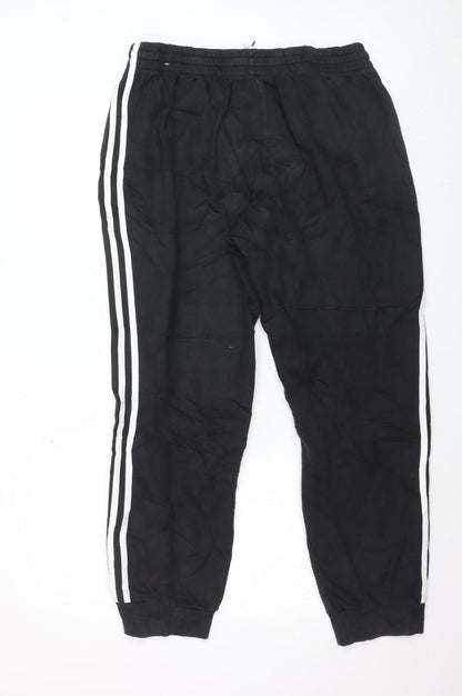 Adidas Mens Black XL Jogger Trousers Elastic Waist Activewear