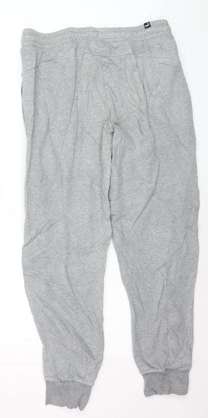 Puma Men's Grey Jogger Trousers Size L Elastic Waist Activewear