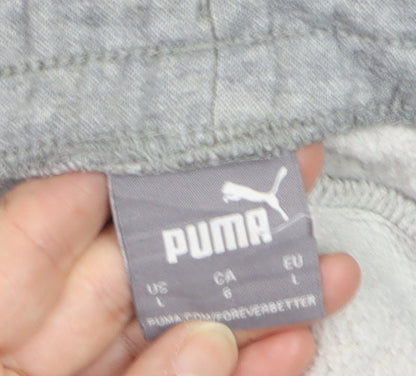 Puma Men's Grey Jogger Trousers Size L Elastic Waist Activewear