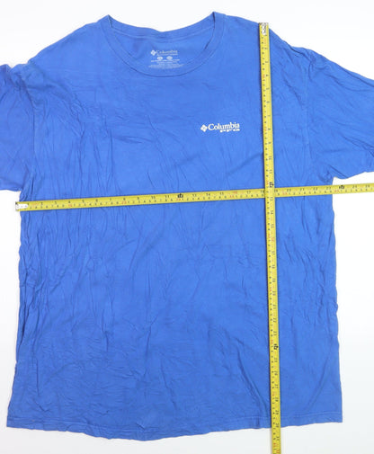 Columbia Men's Blue 2XL Cotton Graphic Fishing T-Shirt