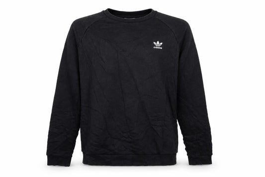 Front view of Adidas Men's Black Crew Neck Pullover Sweatshirt, size M