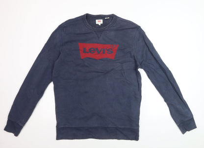 Levi's Men's Blue Crew Neck Cotton Pullover Sweatshirt M