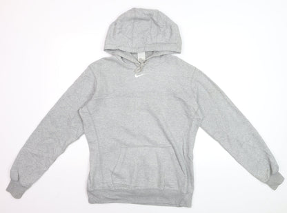 Nike Men's Grey Pullover Hoodie M Regular Fit Cotton Fleece
