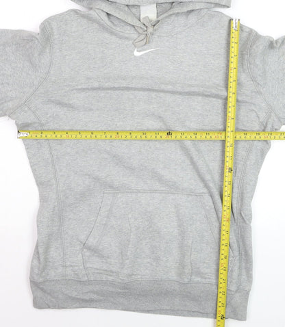 Nike Men's Grey Pullover Hoodie M Regular Fit Cotton Fleece