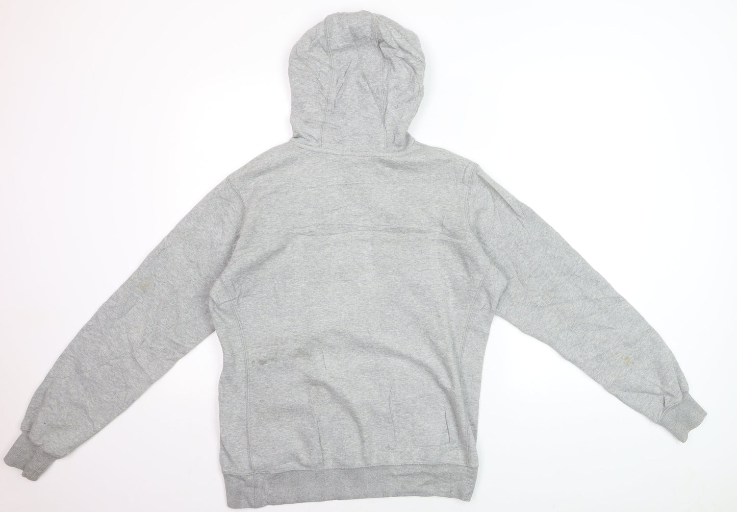 Nike Men's Grey Pullover Hoodie M Regular Fit Cotton Fleece