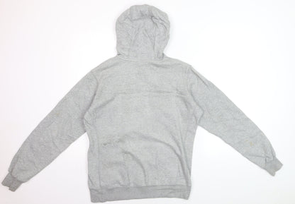 Nike Men's Grey Pullover Hoodie M Regular Fit Cotton Fleece