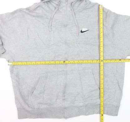 Nike Men's Grey Full Zip Hoodie XL Fleece Lined Sweatshirt
