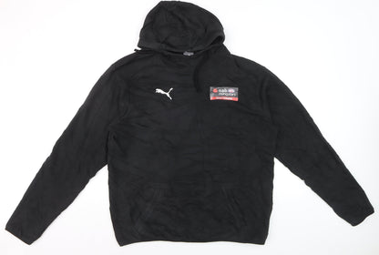 Puma Men's Black Pullover Hoodie L Sports Graphic Fleece