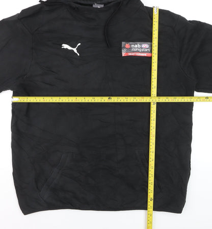 Puma Men's Black Pullover Hoodie L Sports Graphic Fleece