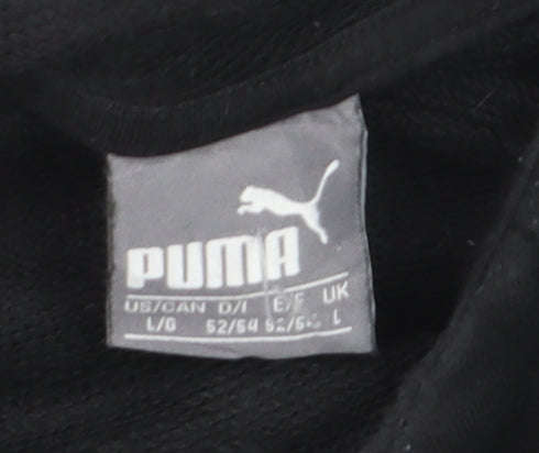 Puma Men's Black Pullover Hoodie L Sports Graphic Fleece