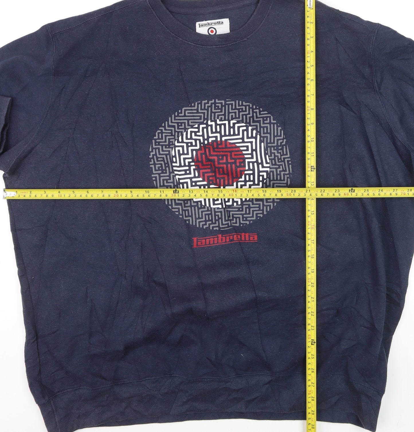 Lambretta Men's Blue 4XL Crew Neck Graphic Pullover Sweatshirt