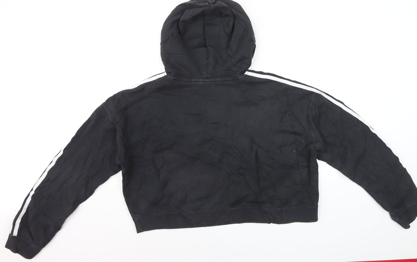 Adidas Women Black Crop Hoodie Sweatshirt Size XS