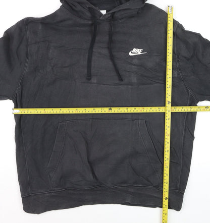 Nike Men’s Black Pullover Hoodie L Regular Fit Fleece Sportswear