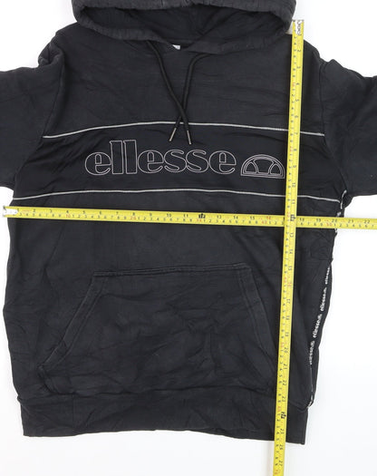 Ellesse Men's Black L Pullover Hoodie with Logo Design