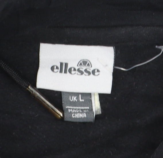 Ellesse Men's Black L Pullover Hoodie with Logo Design