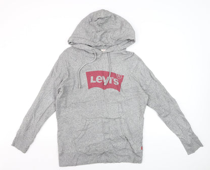 Levi's Men's Grey Pullover Hoodie Small Graphic Print Casual