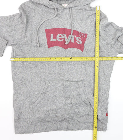 Levi's Men's Grey Pullover Hoodie Small Graphic Print Casual