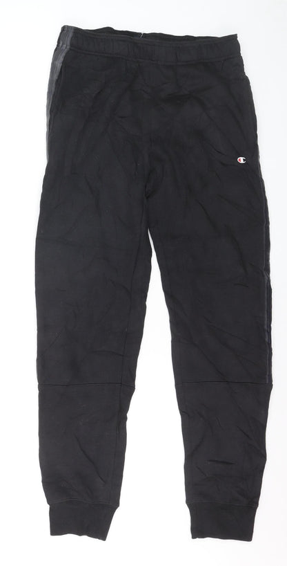 Champion Men's Black S Jogger Trousers Side Stripe Athleticwear